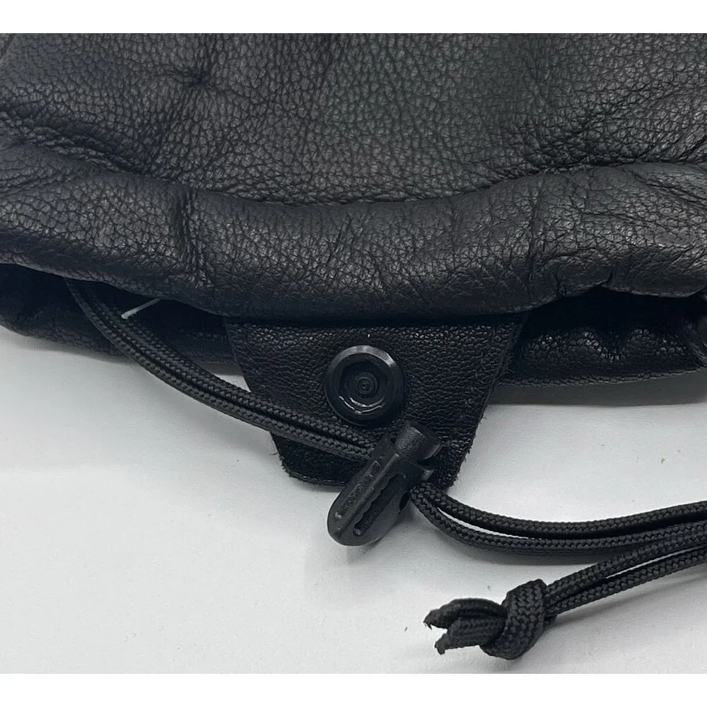 Obermeyer Gloves Mittens Womens Size Large L Black Leather Quilted Faux‎ Sherpa